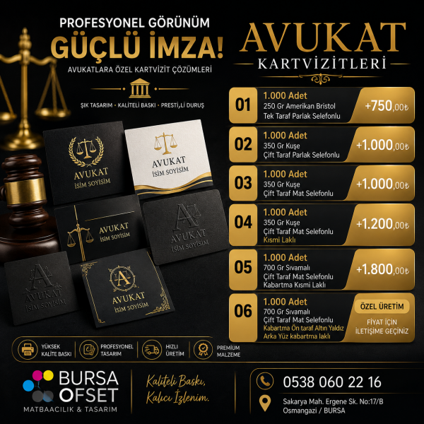 AVUKAT KARTVİZİT MODELLERİ