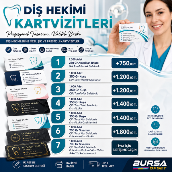 DİŞ HEKİMİ KARTVİZİTLERİ