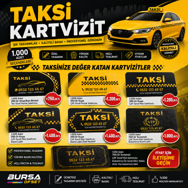 Taksici Kartviziti Baskı