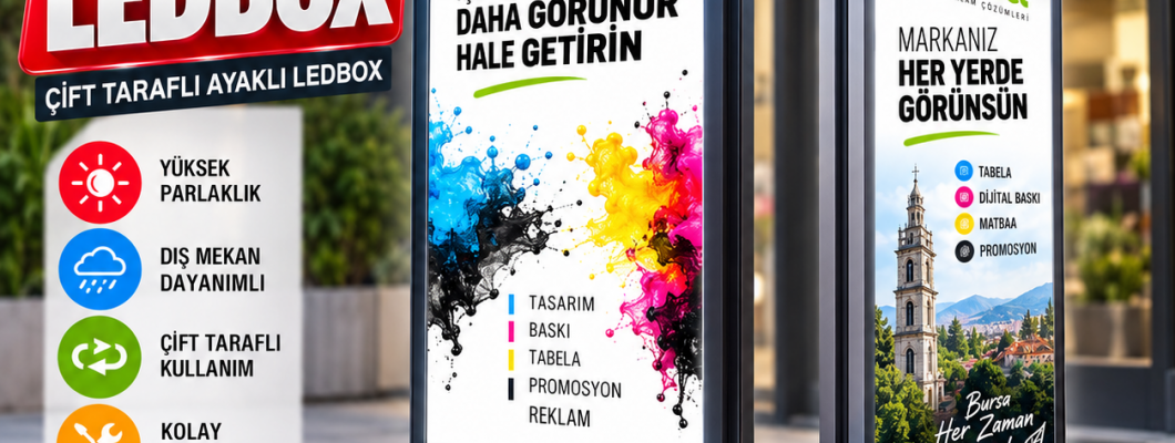 Çift Taraflı Ayaklı Ledbox Panolar ile Her Açıdan Fark Edilin