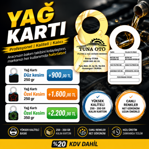 YAĞ KARTI ( ÖZEL KESİM)