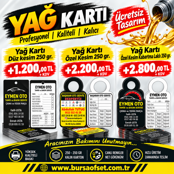 YAĞ KARTI ( ÖZEL KESİM)