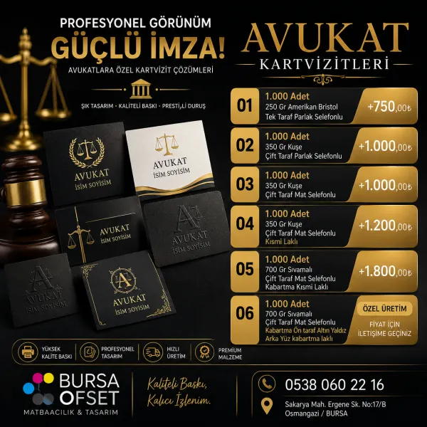 AVUKAT KARTVİZİT MODELLERİ