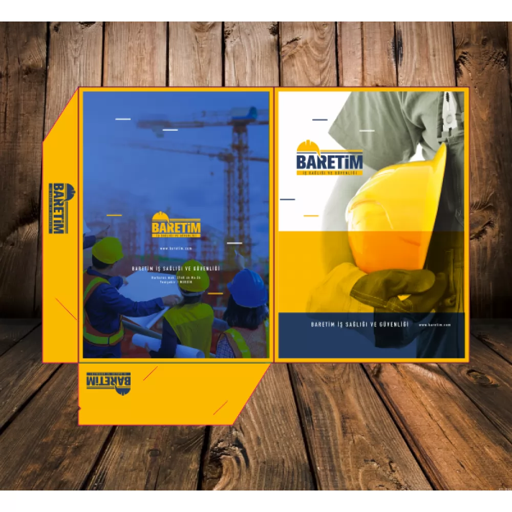 Cepli dosya kesim şablonu - bleed ve kesim işaretleri gösterimi